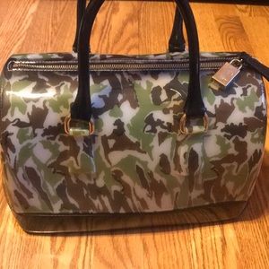 Authentic camo furla bag with lock (no key)